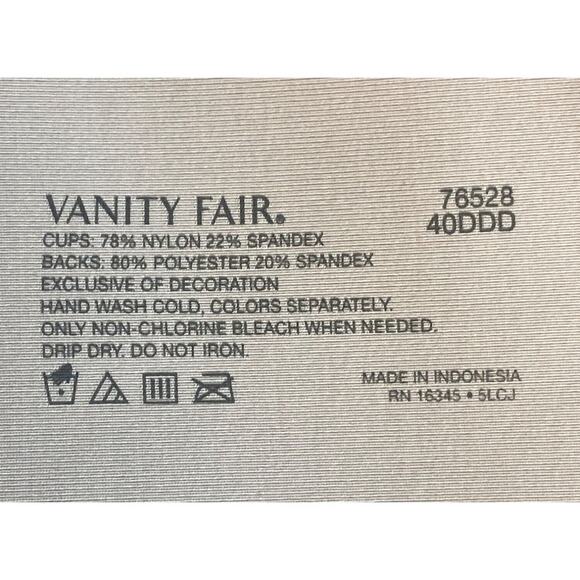 Vanity Fair Bra 40DDD Radiant Pink Full Figure Lightly Lined Smoothing Underwire - Picture 7 of 7